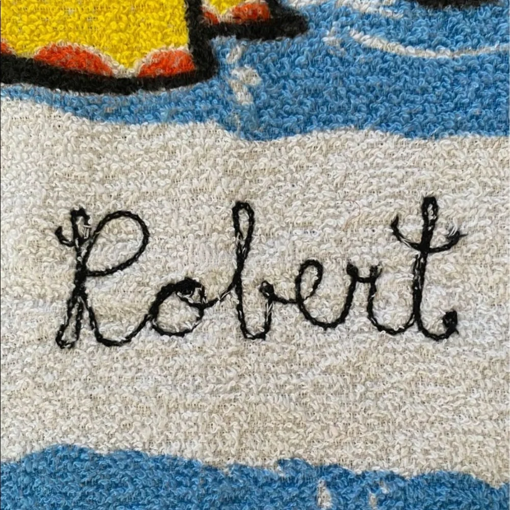 Vintage NEW Never Used Kids Monogrammed Bath Towel and Washcloth Set ROBERT